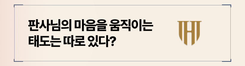 판사님의 마음을 움직이는 태도와 전략적인 읍소가 중요합니다